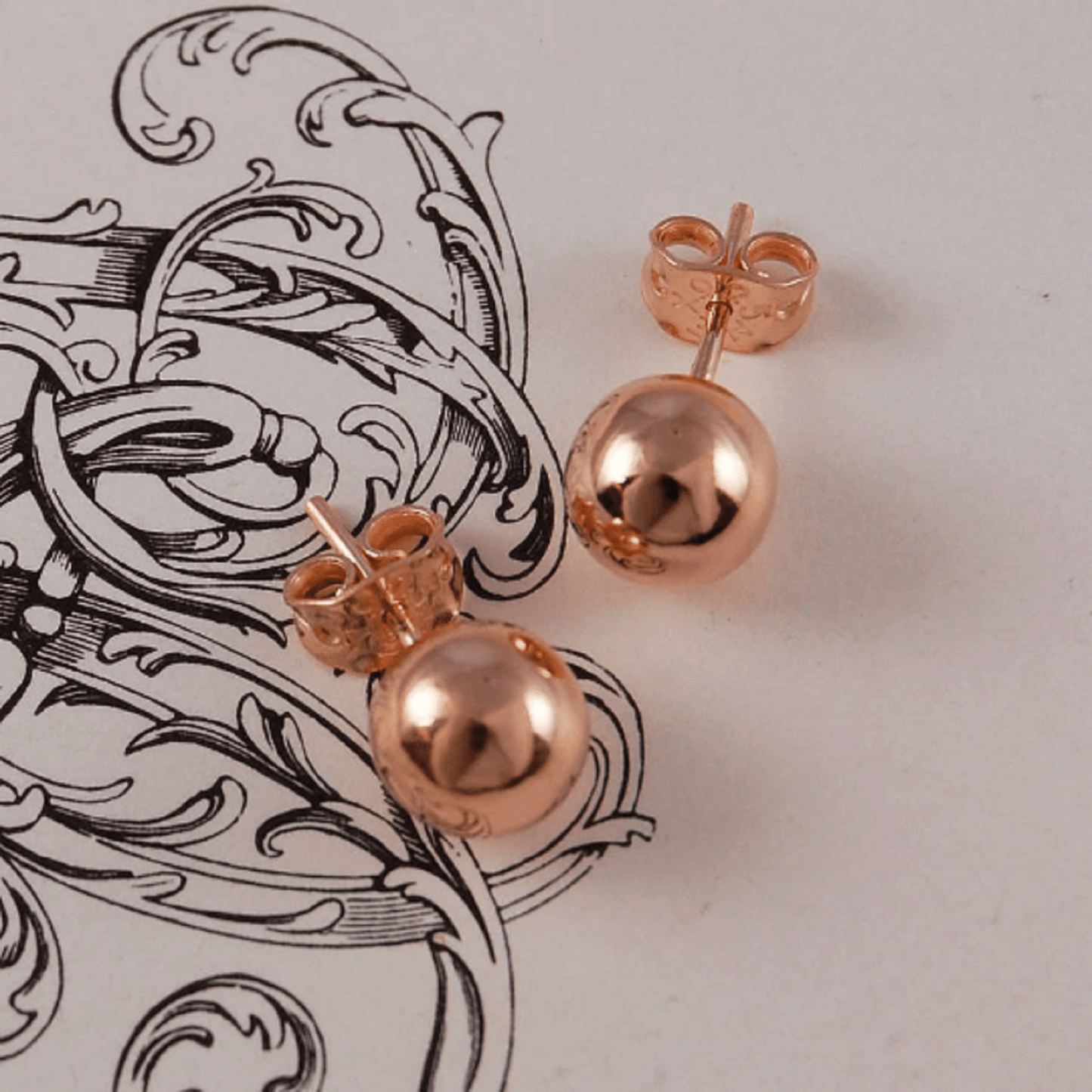 Large Rose Gold Ball Stud Earrings - Otis Jaxon Silver Jewellery