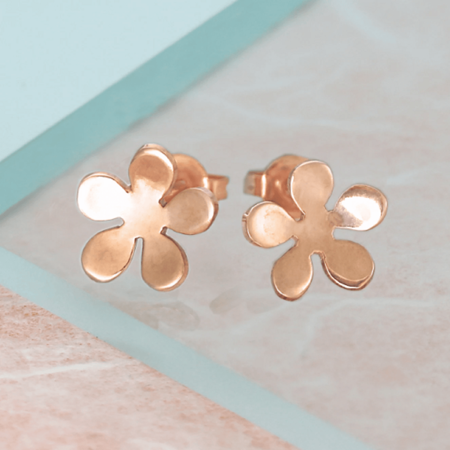 Blossom Floral Gold Sterling Silver Stud Earrings - Otis Jaxon Silver Jewellery