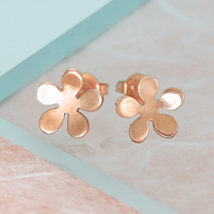 
            
                Load image into Gallery viewer, Blossom Rose Gold Floral Stud Earrings - Otis Jaxon Silver Jewellery
            
        