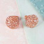 Rose Gold Snowflake Stud Earrings - Otis Jaxon Silver Jewellery