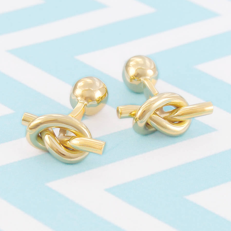 Gold Nautical Knot Cufflinks - Otis Jaxon Silver Jewellery