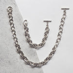 Sterling Silver Interlocking Necklace And Bracelet Set - Otis Jaxon Silver Jewellery