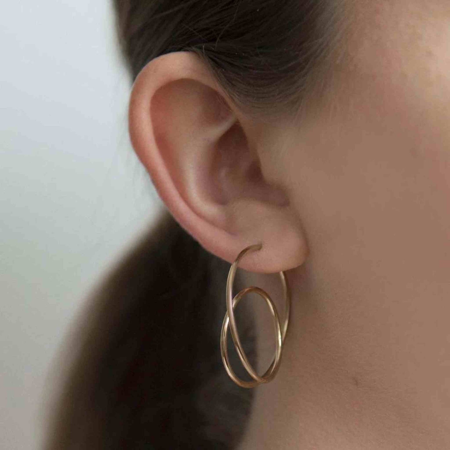 Rose And Yellow Gold Spiral Hoop Earrings - Otis Jaxon Silver Jewellery