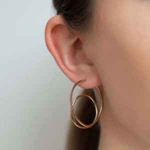 Rose And Yellow Gold Spiral Hoop Earrings - Otis Jaxon Silver Jewellery