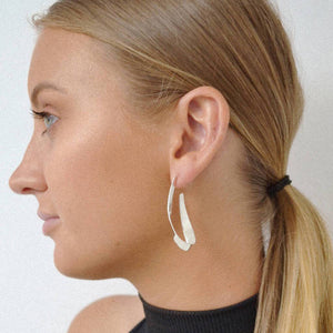 
            
                Load image into Gallery viewer, Teardrop Curl Gold Hoop Earrings - Otis Jaxon Silver Jewellery
            
        