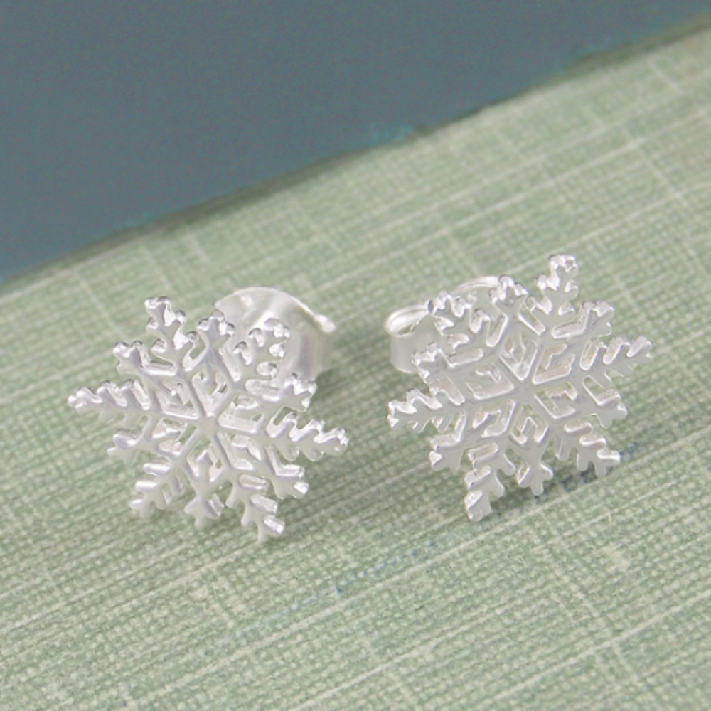 Rose Gold Snowflake Earrings
